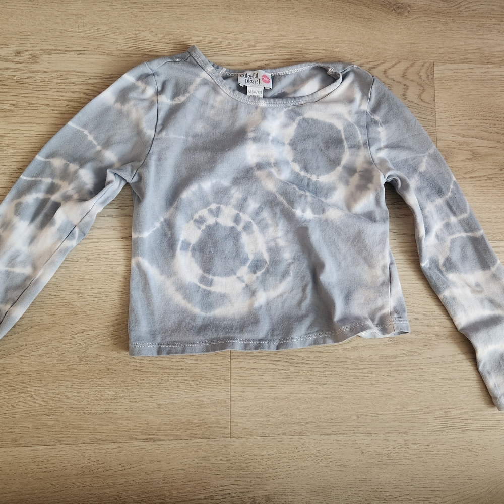Colorful Planet Tie-Dye Long Sleeve croptop Junior's 10